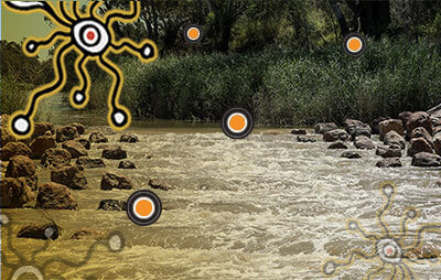 Water flowing over Brewarrina fish traps