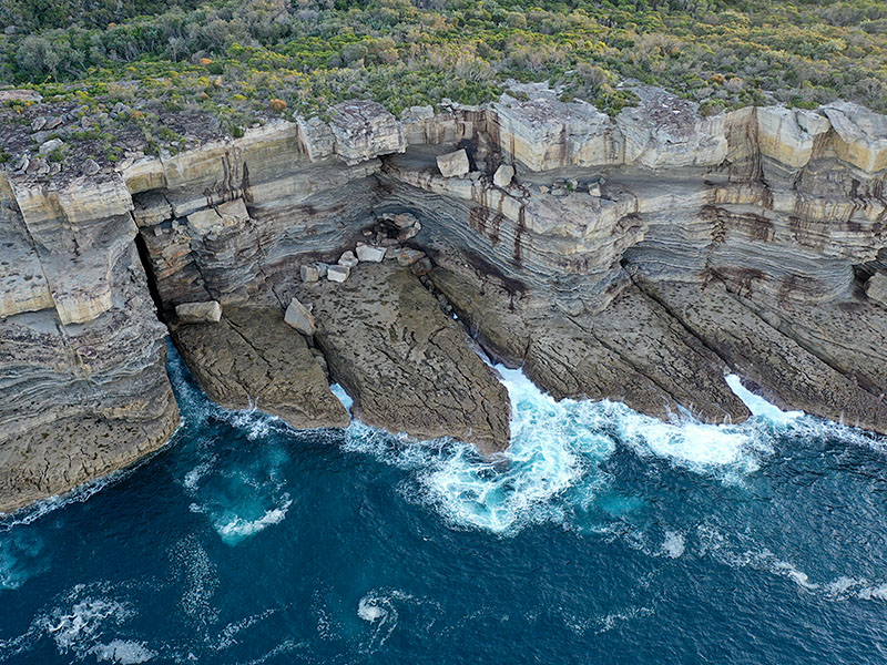 Aerial view of Abrahams Bosom Reserve on the Beecroft Peninsula, Currarong NSW.