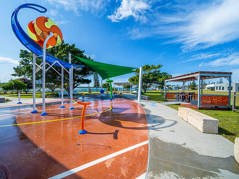 Westport Park Waterplay and Parklet located within the Port Macquarie Hastings Council local government area.