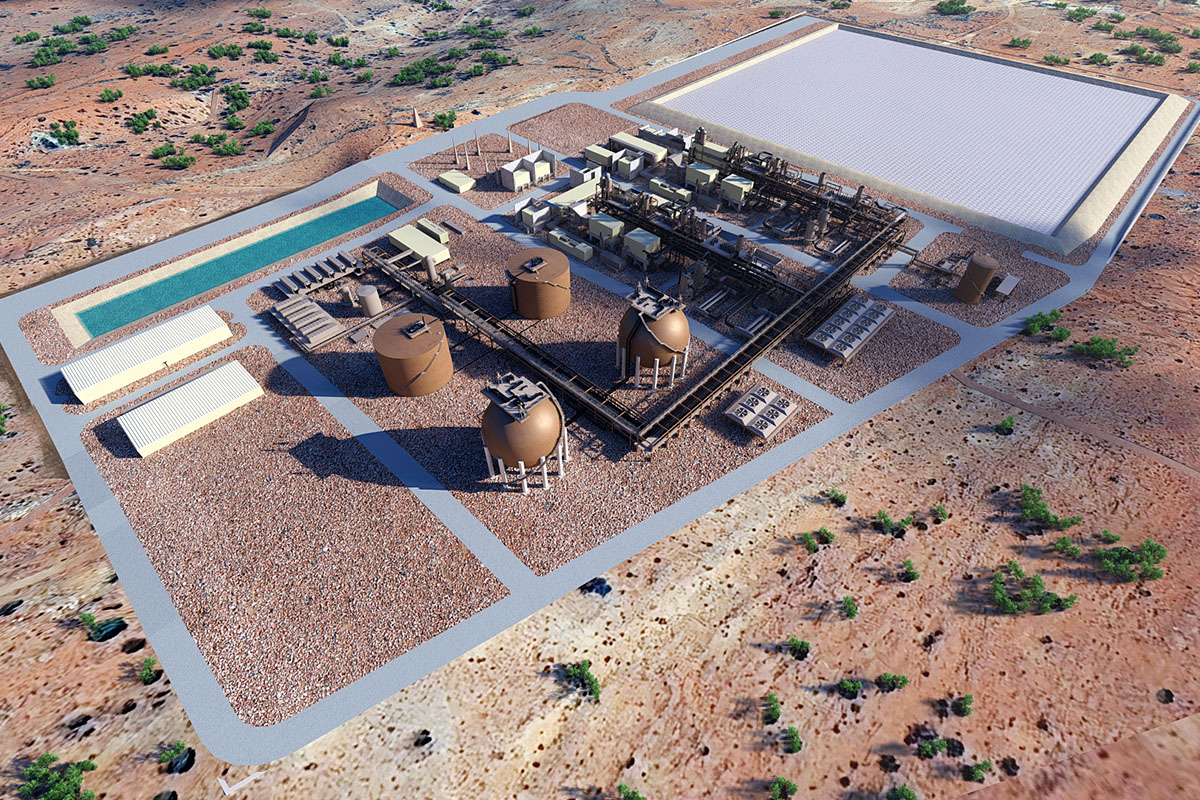 Aerial render of the Hydrostor site in Broken Hill.