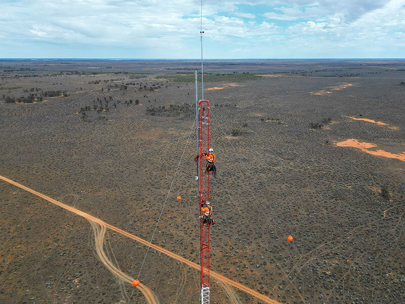 Two men testing wind farm in south-west NSW